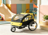 Yellow 2-Seat 360 Swivel Bicycle Cargo Trailer, Kids Bike Trailer with Water-Resistant Windows 58530232