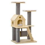 ZNTS Cat Tree for Indoor Cats with Pillow-Covered Perches, Spinning Toy, Modern Climbing Activity Cat 36677720