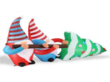 7 FT Lighted Christmas Inflatable Decoration, Inflatable Gnomes Pulling Christmas Tree, Funny Blow 89853445