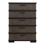 Two-Tone Brown Black Finish Drawers Chest 1pc Modern Industrial Design Bedroom Furniture B011P242393