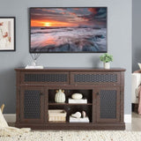 TV Stand Electric Fireplace Glass Shelves,YS-027-2FD-CHE W1758P231683