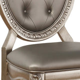 Grey and Antique Silver Tufted Back Side Chairs B062P182711