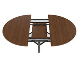 47 Inch Extendable Round Dining Table for 4-8 with Storage, Walnut Finish Circle Dining Table with 25685087