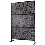 Outdoor & Indoor Privacy Metal Privacy 76" H48" W, Freestanding Decorative Privacy W465P193268