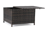 Outdoor PE Wicker Side Table with Storage, Patio Rattan End Table Square Container for Furniture 16033987