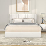 Same as B083P156197 Anda Patented 2-Drawers Storage Bed Queen Size Ivory Boucle Upholstered Platform B191P191660