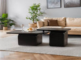 Vintage Fashion Style Square Coffee Table Set with Wood Grain Finish,for Living Room, Office and W757P235685