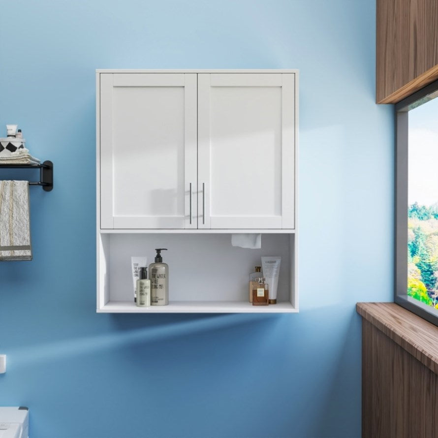 Bathroom Mirror Cabinet - Two Door Wall Cabinet Bathroom Vanity Mirror  Cabinet with Facial Tissues W331P279735, image size:890x890