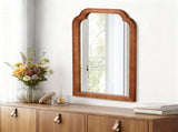 20"x 30" Rounded Corner Mirror, Solid Wood Frame Decorative Mirror for Bedroom Bathroom Living Room 23187837