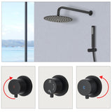 ZNTS Contemporary matte black wall mounted bathroom shower set SHAE749MB