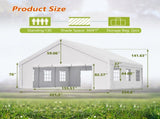 20x20 FT Party Tent with 2 Storage Bags & Removable Sidewalls, Outdoor Canopy Gazebo for Carport 09080861