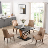 61.81 inch Extendable Dining Table, Modern Geometric Rectangular Table with Sturdy Metal W2317P251950