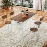 5 Piece Bar Table Set, Kitchen Bar Table and Chairs Set of 4, Modern Metal Counter Height Table with W578P303840