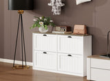 Shoe Storage Cabinet with 4 Flip Drawers, Freestanding Cabinet Organizer with Adjustable Shelf, W282P510222