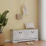 Shoe Storage Bench with 2 Flip Drawers and Adjustable Shelf for Entryway, Hallway, Bedroom-Antique W1120P290636
