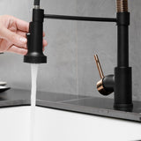 LED Commercial Kitchen Faucet with Pull Down Sprayer, Single Handle Single Lever Kitchen Sink Faucet W1932P171738