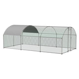 ZNTS Large Chicken Coop Metal Chicken Run with Waterproof and Anti-UV Cover, Dome Shaped Walk-in Fence W2505P171905