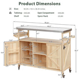 Outdoor Kitchen Island, Rolling Bar Cart & Storage Cabinet, Farmhouse Solid Wood Outdoor Grill Table 68264633