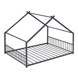 Full Size Metal House Bed, Black MF305893AAB
