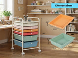 Rolling Storage Cart with 6 Removable Drawers and Locking Casters Metal Utility Cart 27937662