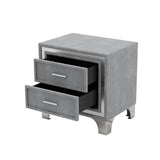 ZNTS 2-Drawer Nightstand with Metal Legs for Bedroom, Mid Century Nightstand Fully Assembled Except Legs WF307773AAE