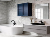 33" Navy Blue Shaker Wall Cabinet Solid Wood with 2 Adjustable Shelves Ready-to-Assemble for T2950P511192