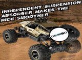 2026 2 Batteries 112 Rock Crawler Rechargeable Off Road Truck 4WD , golden Metal Shell LED 70580711