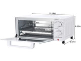 4 Slice Countertop Toaster Oven with 3 Settings, Includes Baking Rack and Pan, Arctic White, New 97746124