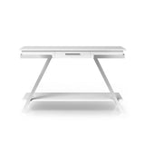 ZNTS Contemporary Style White 1pc Sofa Table High Gloss Finish Chrome Frame Console Table Gorgeous Living B011P207456