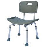 ZNTS Medical Bathroom Safety Shower Tub Aluminium Alloy Bath Chair Seat Bench with Removable Back Gray 02290249