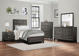 ZNTS Contemporary Design Gray Finish 1pc Chest of Dovetail Drawers Polished Chrome Bar Pulls Bedroom B01146482