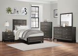 Contemporary Styling Gray Finish 1pc Nightstand Dovetail Drawers Unique Bedroom Furniture B01149268