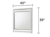 Glam Modern Style Mirror Made with Wood in White B009P243213