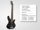 44 Inch GIB 6 String H-H Pickup Laurel Wood Fingerboard Electric Bass Guitar 16259633