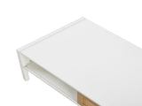 40.16" Rattan Coffee table, sliding door for storage, metal legs, Modern table for living room , 60773327