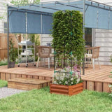 Brown galvanized planter box with rattan holder 24 "x 24" x 11.75" 90347959