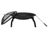 22" Four - legged Folding Iron Brazier Wood Pit Decoration for Backyard Poolside 95649701