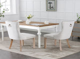 Modern, High-end Tufted Solid Wood Contemporary Flax Upholstered Dining Chair with Wood Legs 71781162