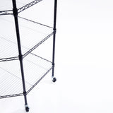 6-Layer Plastic Coated Polygonal Corner Shelf with 2" PP Wheels 680*680*1800 Black 87893174