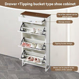 Shoe Storage Cabinet with 3 Flip Drawers&1 Drawer, Slim Freestanding Storage Racks for Entryway, W2948P245239