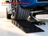2-Piece Low Profile Car Ramp Set, 8&deg Low Entry Lift Ramps with 2.5" Lift Height, 22000 Lbs GVW 08243673