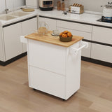 Kitchen island rolling trolley cart with Adjustable Shelves & towel rack & seasoning rack rubber W282108546