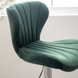 Ellston Upholstered Adjustable Swivel Barstools in Green, Set of 2 T2574P164875