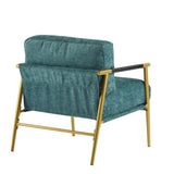 27.56" Modern Accent Chair with Plush Cushions, Minimalist Metal Frame, and Wooden Armrest Design N767P215306Z