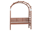 6.8FT Wooden Arch with Bench for 2 People, Garden Arbor Trellis for Climbing Plant, Outdoor Garden 11816565