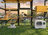 Cat Catio Outdoor Cat Enclosure for Multiple Indoor Outdoor Cats, Large Wooden Walk-in Cat House 75416411