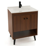 Wooden bathroom cabinet with sink 69154735