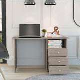 Jacksonville 3 Drawers Computer Desk with Open Storage Cabinet B128P148721