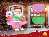 5.9 FT Lighted Christmas Inflatable Decoration, Inflatable Hawaii Santa Claus Outdoor Decoration, 23376680