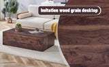 39.3*23.6*12 Inch Walnut Wood Grain MDF Coffee Table - Luxurious Design, Perfect Living Room W1151P231619